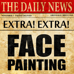 face painting, newspaper article text