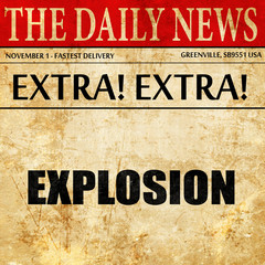 explosion, newspaper article text