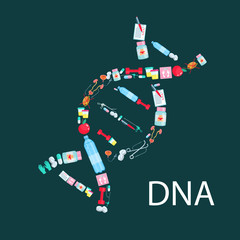 Obraz premium Medical or medicinal equipment as DNA icon