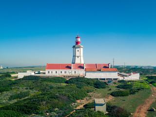 Fototapeta na wymiar The Espichel Cape Lighthouse Sesimbra Portugal