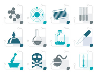 Stylized Chemistry industry icons - vector icon set