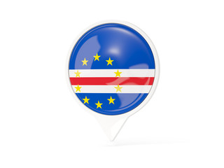 Round white pin with flag of cape verde