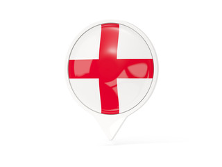 Fototapeta premium Round white pin with flag of england