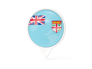 Round white pin with flag of fiji