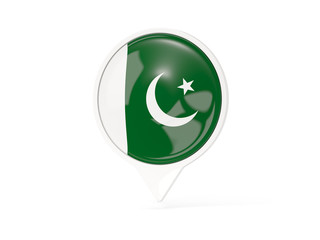 Round white pin with flag of pakistan