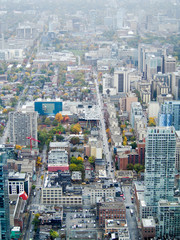An aerial view of downtown Toronto in Canada.