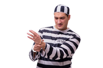 Man prisoner isolated on white background