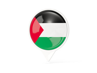 Round white pin with flag of palestinian territory