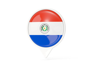 Round white pin with flag of paraguay