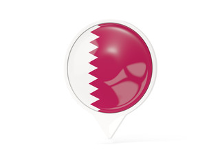 Round white pin with flag of qatar