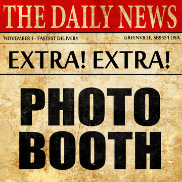 photo booth, newspaper article text