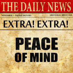 peace of mind, newspaper article text