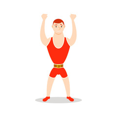 Cartoon man. Cute athlete isolated on white background