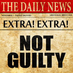 not guilty, newspaper article text