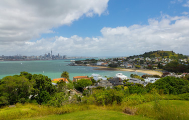 View to Auckland City and Mt Victoria Devonport from North Head