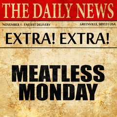 meatless monday, newspaper article text