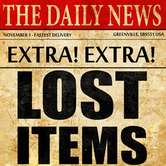 lost items, newspaper article text