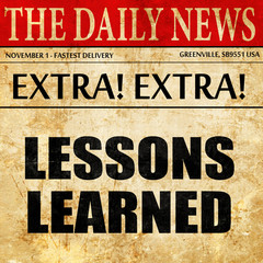 lessons learned, newspaper article text