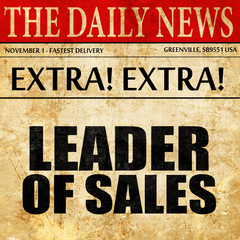leader of sales, newspaper article text