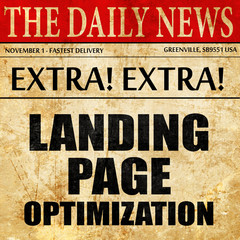 landing page optimization, newspaper article text