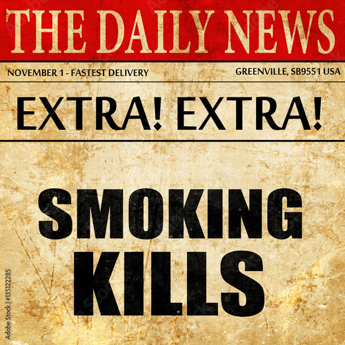 "smoking kills, newspaper article text" Imagens e fotos de stock