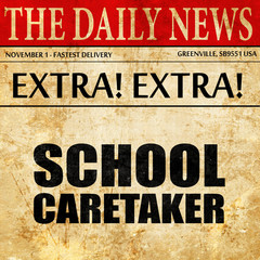 school caretaker, newspaper article text