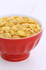 Healthy corn flakes breakfast