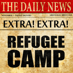 refugee camp, newspaper article text