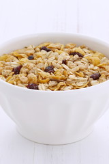 Delicious muesli breakfast