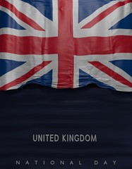 Flag United Kingdom Colors, UK Flag (3D Render)