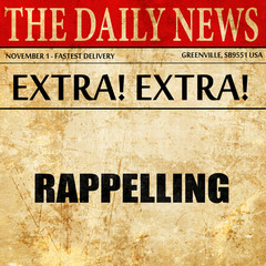 rappelling, newspaper article text