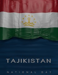 Flag Tajikistani Colors, Tajikistan Flag (3D Render)