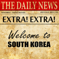Welcome to south korea, newspaper article text