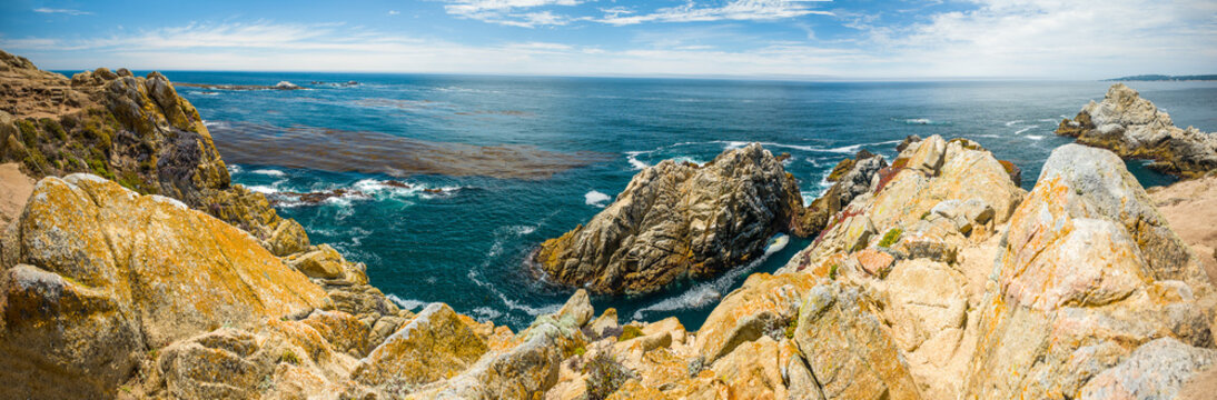 Carmel California.  Point Lobos National Park.  Pinnacle Point Panorama.