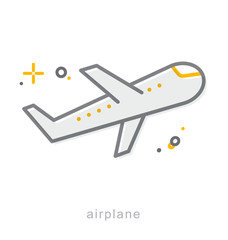 Thin line icons, Airplane