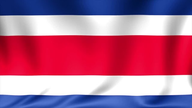 Costa Rica Flag. Background Seamless Looping Animation. 4K HD Video.