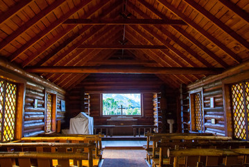 Grand Teton National Park, Wyoming.  Chapel of the Transfiguration near Yellowstone.