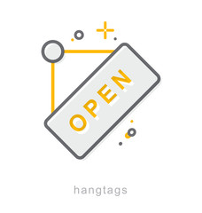 Thin line icons, Hangtags