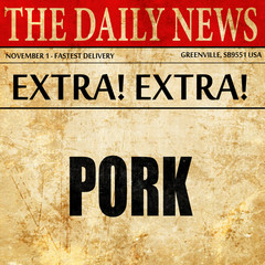 Delicious pork signs, newspaper article text