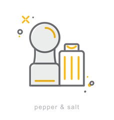 Thin line icons, Pepper and salt