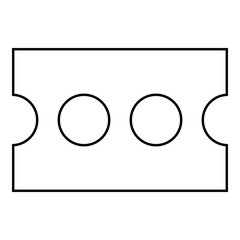 Ticket_Online icon - Flat design, glyph style icon - Outline black