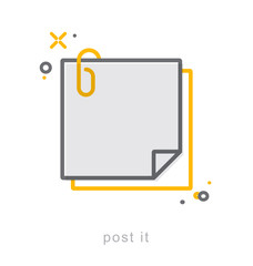 Thin line icons, Post it