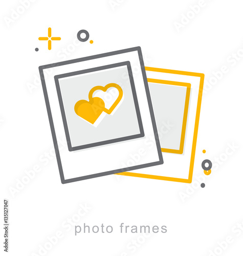 "Thin line icons, Photo frames" Stock image and royalty-free vector