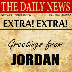 Greetings from jordan, newspaper article text