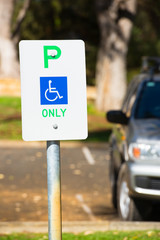 Disabled Parking sign reservation outdoor