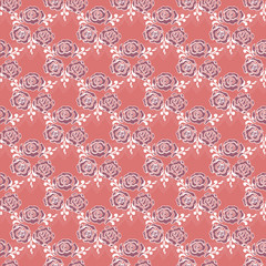 Royal seamless pattern with flowers of rose. Luxury. - vector il