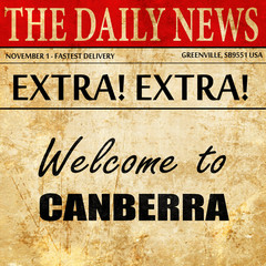 Welcome to canberra, newspaper article text