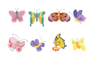 Fotobehang Colorful butterflies vector. © partyvector