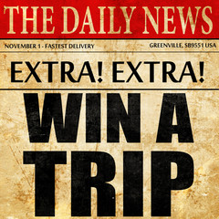 win a trip, newspaper article text