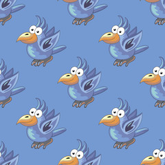 Beautiful seamless pattern with funny parrots